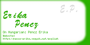 erika pencz business card